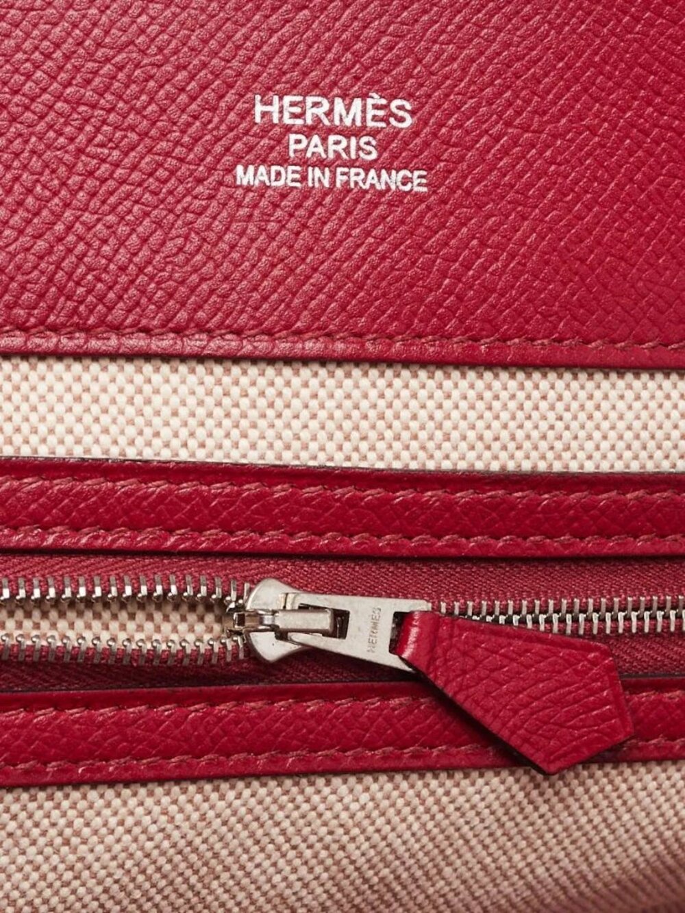 Hermes Rouge Grenat Evercolor/Epsom Leather Maxibox Cabas Tote Bag - Picture 8 of 10